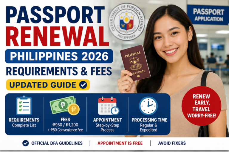 Passport Renewal Philippines 2026 requirements fees and DFA appointment guide