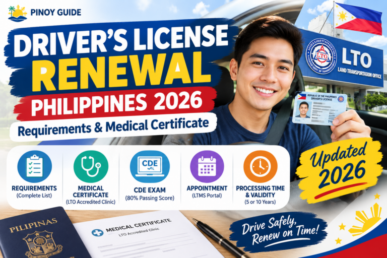 Driver’s License Renewal Philippines 2026 requirements and LTO medical certificate