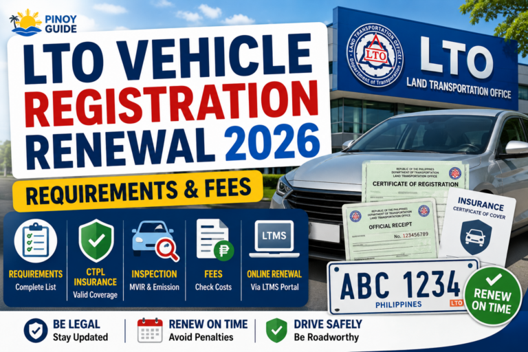 LTO Vehicle Registration Renewal 2026 requirements fees and renewal guide Philippines