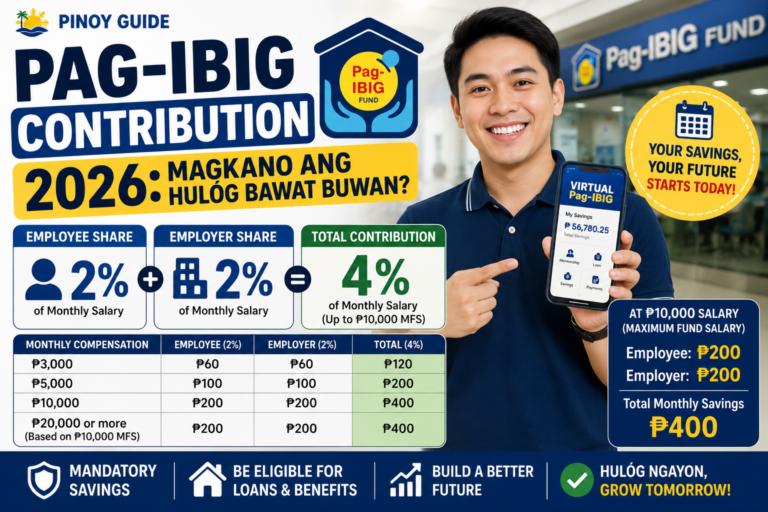 Pag-IBIG Contribution 2026 monthly hulog employee and employer guide Philippines