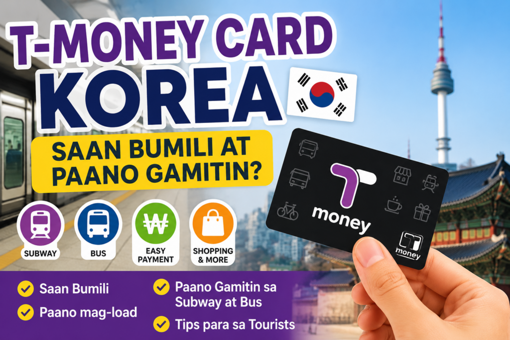 T-money Card Korea guide kung saan bumili at paano gamitin sa subway at bus 대표 이미지 문구: