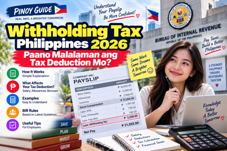Withholding Tax Philippines 2026 guide showing how salary tax deductions are calculated