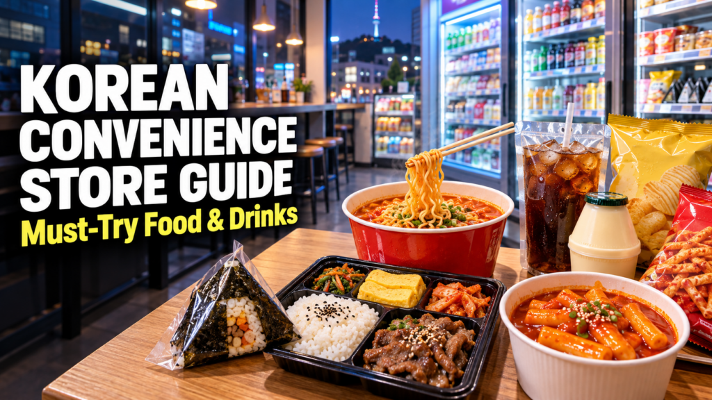 Korean convenience store food and drinks for first-time visitors